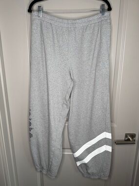 FP Movement by Free People Light Heather Gray Joggers with White Stripes